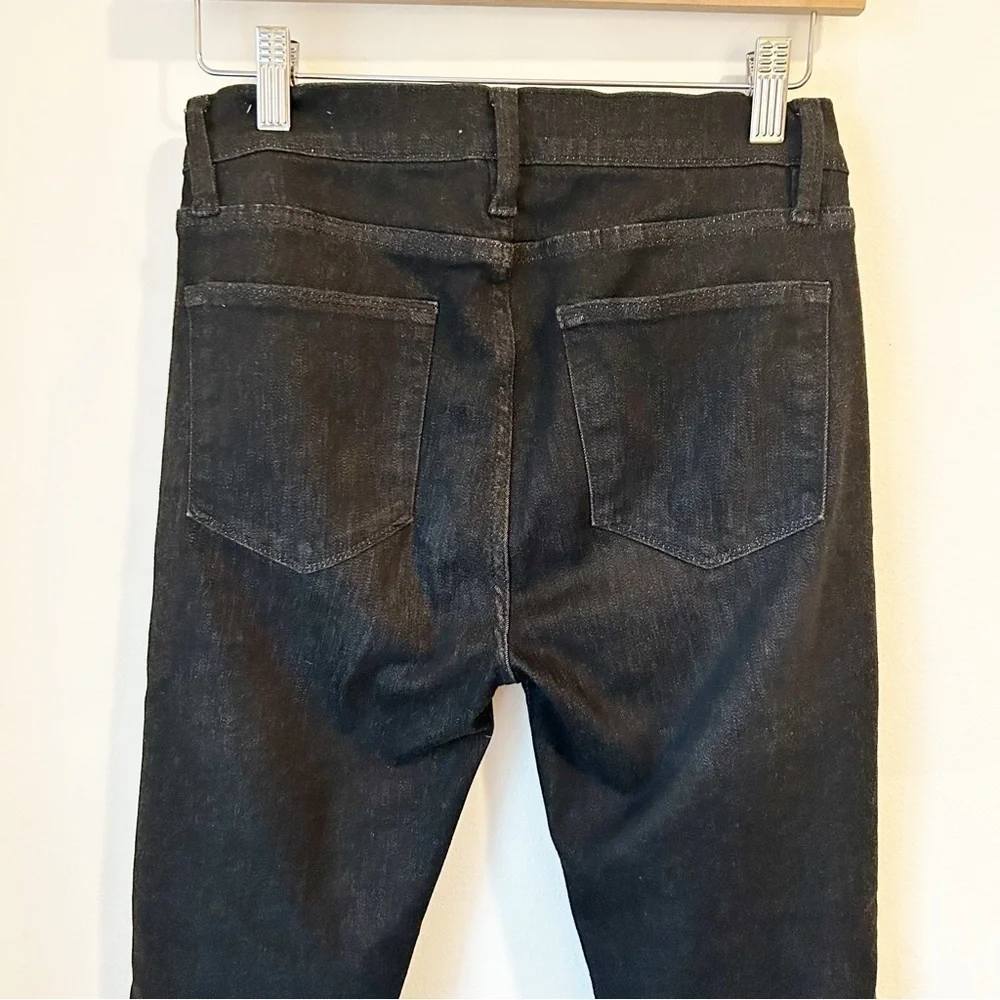 Frame Le High Skinny Jeans Split Hem Black Corvo Stretch - Size 27 - Picture 9 of 11